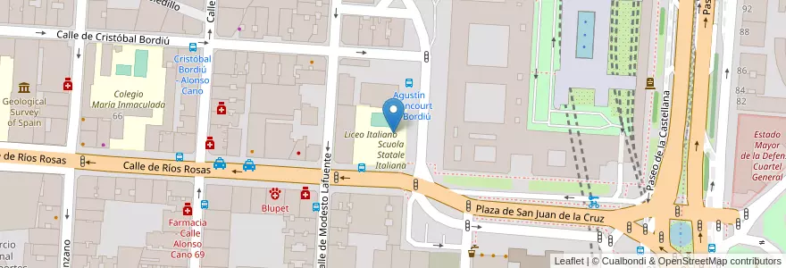 Mapa de ubicacion de Scuola Materna Italiana en Spain, Community Of Madrid, Community Of Madrid, Área Metropolitana De Madrid Y Corredor Del Henares, Madrid.