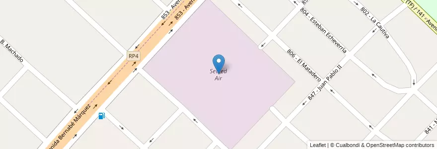 Mapa de ubicacion de Sealed Air en الأرجنتين, بوينس آيرس, Partido De Tres De Febrero, Villa Bosch.