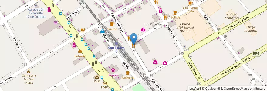 Mapa de ubicacion de Seba's en الأرجنتين, بوينس آيرس, Partido De San Isidro, San Isidro.