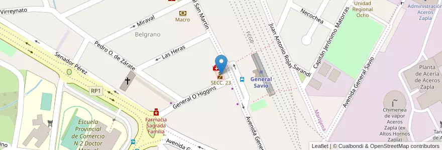 Mapa de ubicacion de SECC. 23 en Arjantin, Jujuy, Departamento Palpalá, Municipio De Palpalá.