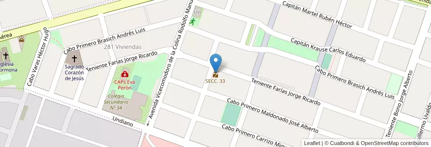 Mapa de ubicacion de SECC. 33 en 阿根廷, Jujuy, Departamento Doctor Manuel Belgrano, Municipio De San Salvador De Jujuy, Alto Comedero.