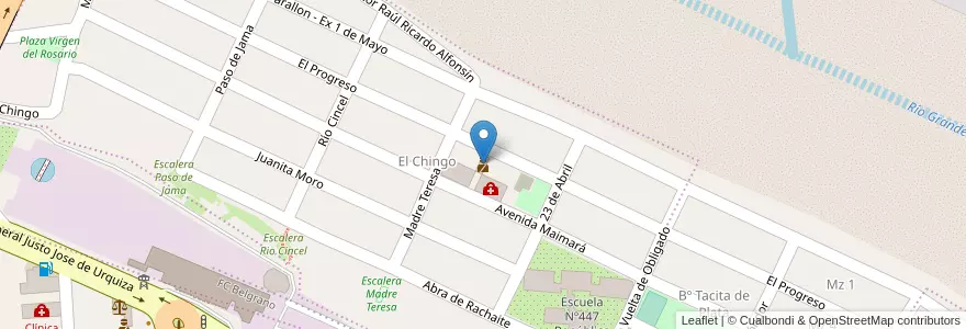 Mapa de ubicacion de Secc 61 en アルゼンチン, フフイ州, Departamento Doctor Manuel Belgrano, Municipio De San Salvador De Jujuy.