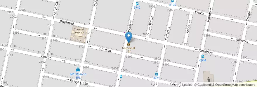 Mapa de ubicacion de Seccional 13ª en Argentine, Santa Fe, Departamento Rosario, Municipio De Rosario, Rosario.