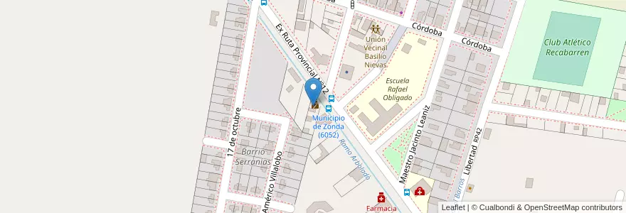 Mapa de ubicacion de Seccional 14º en آرژانتین, San Juan, شیلی, Zonda.