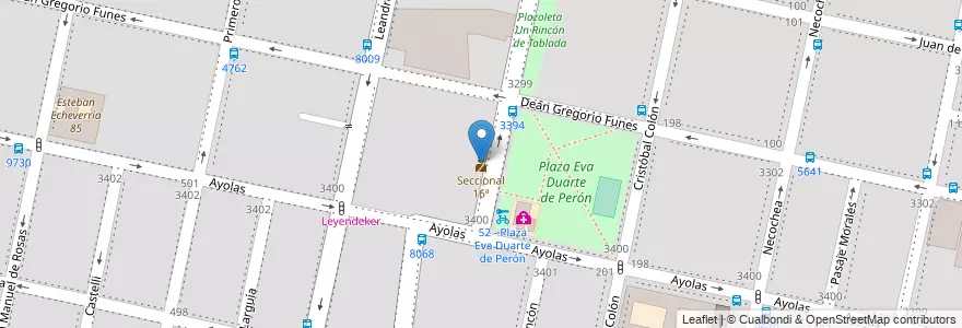 Mapa de ubicacion de Seccional 16ª en Arjantin, Santa Fe, Departamento Rosario, Municipio De Rosario, Rosario.