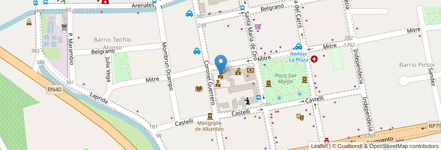 Mapa de ubicacion de Seccional 18 en الأرجنتين, سان خوان, تشيلي, Albardón.