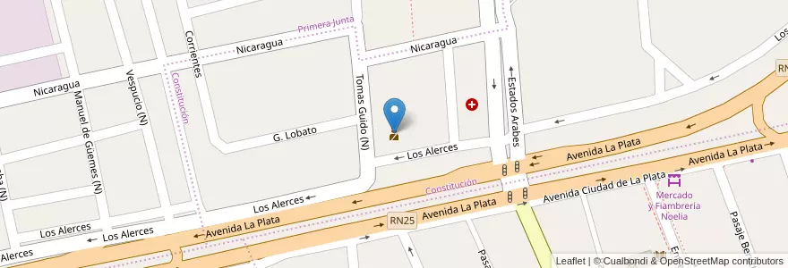 Mapa de ubicacion de Seccional 3ra de Trelew en 阿根廷, Chubut, Trelew, Departamento Rawson.
