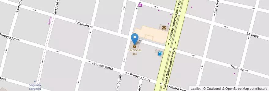 Mapa de ubicacion de Seccional 4ta en 아르헨티나, Santa Fe, Departamento La Capital, Santa Fe Capital, Santa Fe.