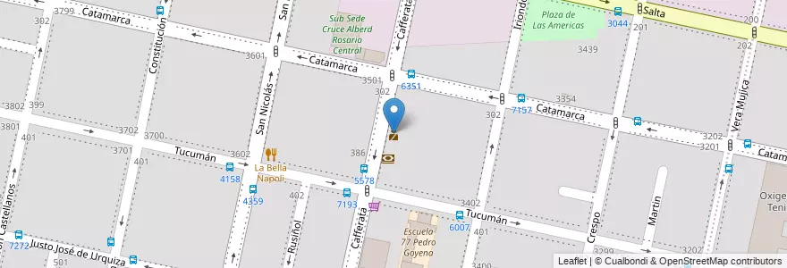 Mapa de ubicacion de Seccional 7ª en アルゼンチン, サンタフェ州, Departamento Rosario, Municipio De Rosario, ロサリオ.