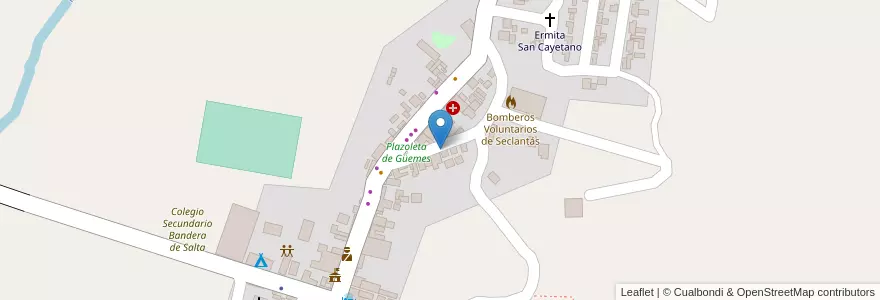 Mapa de ubicacion de Seclantás en Argentine, Salta, Molinos, Municipio De Seclantás.