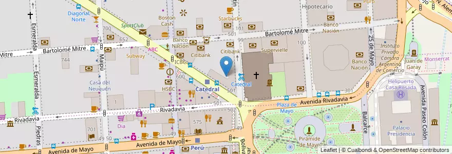 Mapa de ubicacion de Secretaría de Gabinete y Coordinación Administrativa, San Nicolas en Argentinië, Ciudad Autónoma De Buenos Aires, Comuna 1, Buenos Aires.
