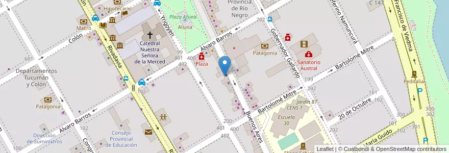 Mapa de ubicacion de Secretaría de Planificación en Argentinië, Río Negro, Departamento Adolfo Alsina, Viedma, Viedma.