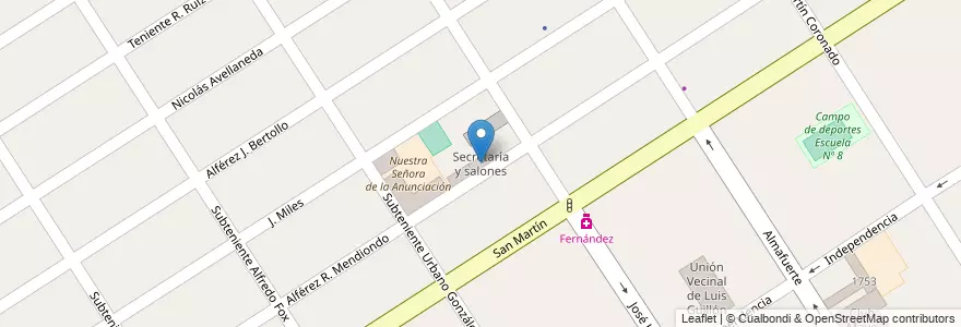 Mapa de ubicacion de Secretaría y salones en Argentina, Provincia Di Buenos Aires, Partido De Esteban Echeverría, Luis Guillón.
