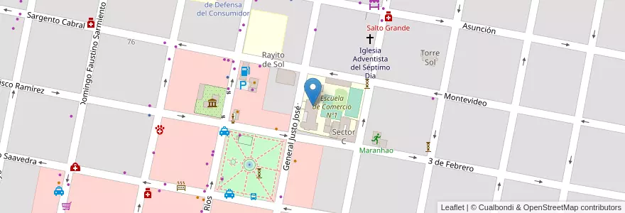 Mapa de ubicacion de Sector A en アルゼンチン, エントレ・リオス州, Departamento Concordia, Distrito Suburbios, Concordia, Concordia.