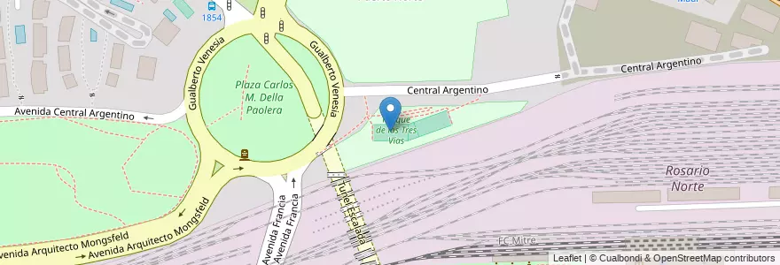 Mapa de ubicacion de Sector Bicicletas en 아르헨티나, Santa Fe, Departamento Rosario, Municipio De Rosario, 로사리오.