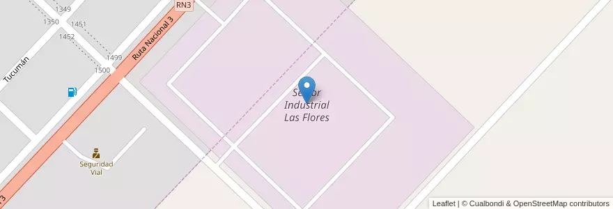 Mapa de ubicacion de Sector Industrial Las Flores en Argentine, Province De Buenos Aires, Partido De Las Flores.