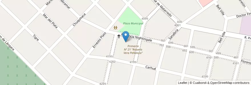 Mapa de ubicacion de Secundaria Básica Nº 18 en Argentinië, Buenos Aires, Partido De Hurlingham, Villa Tesei.