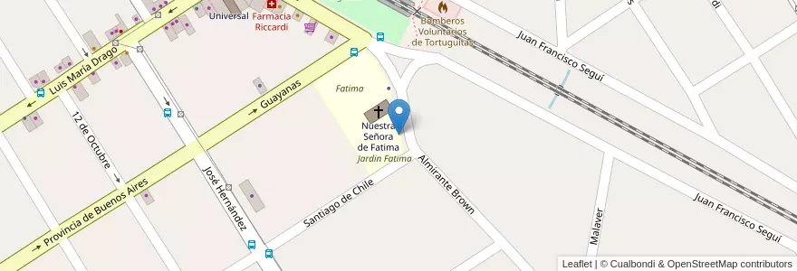 Mapa de ubicacion de Secundaria Fatima en الأرجنتين, بوينس آيرس, Partido De Malvinas Argentinas, Tortuguitas.