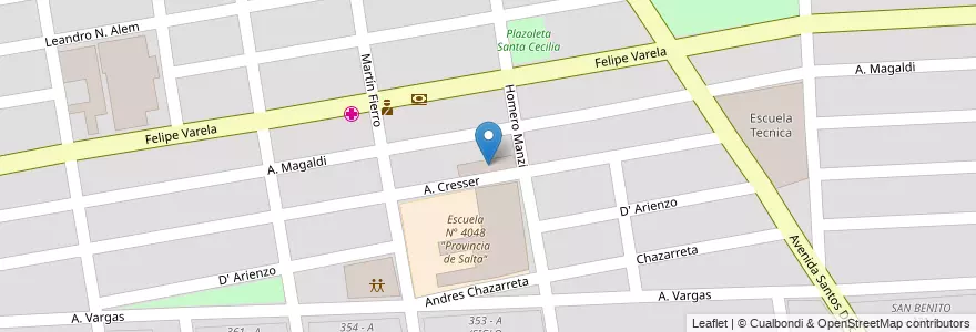 Mapa de ubicacion de Sede B° Santa Cecilia en Arjantin, Salta, Capital, Municipio De Salta, Salta.