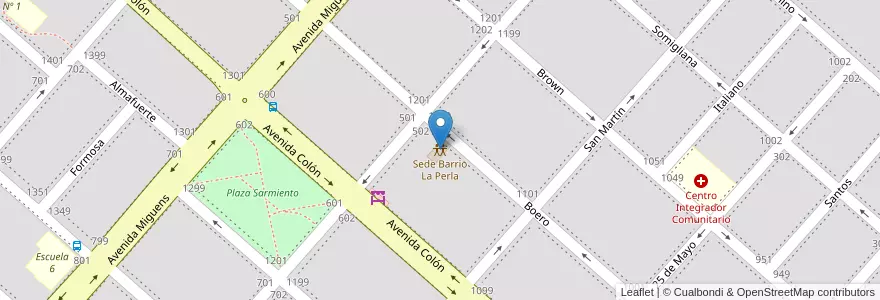 Mapa de ubicacion de Sede Barrio La Perla en Argentine, Province De Buenos Aires, Partido De Ayacucho, Ayacucho.