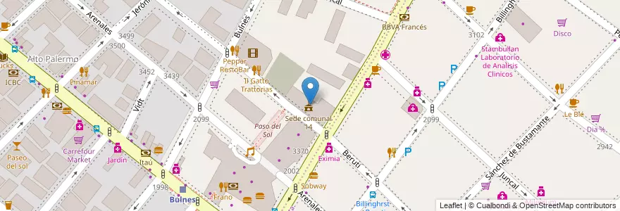 Mapa de ubicacion de Sede comunal 14, Palermo en الأرجنتين, Ciudad Autónoma De Buenos Aires, Comuna 2, Buenos Aires.