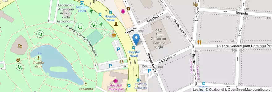 Mapa de ubicacion de Sede Comunal 6, Caballito en Аргентина, Буэнос-Айрес, Буэнос-Айрес, Comuna 6.