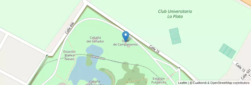 Mapa de ubicacion de Sede de Campamento, Gonnet en Arjantin, Buenos Aires, Partido De La Plata, Manuel B. Gonnet.