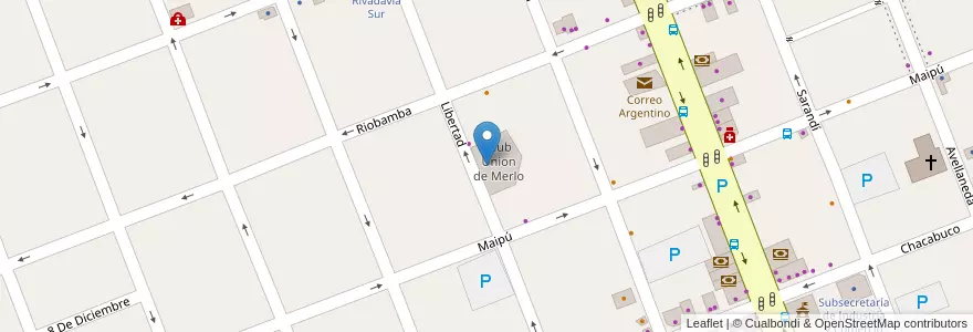 Mapa de ubicacion de Sedem en Arjantin, Buenos Aires, Partido De Merlo, Merlo.