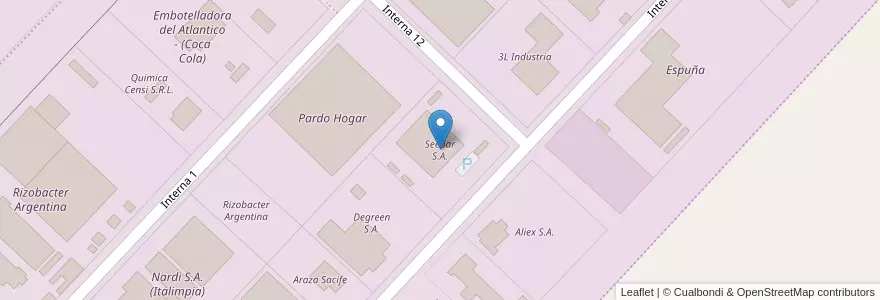 Mapa de ubicacion de Seedar S.A. en アルゼンチン, ブエノスアイレス州, Partido De Pergamino.