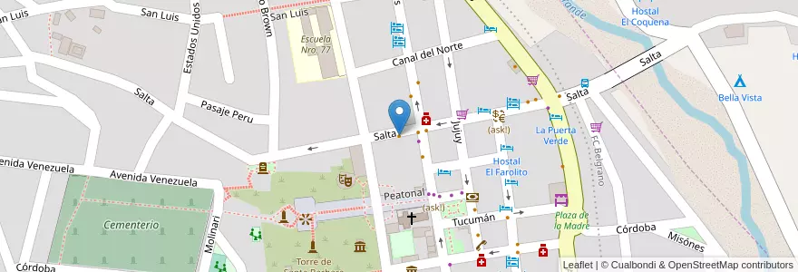 Mapa de ubicacion de Sefarina en Arjantin, Jujuy, Departamento Humahuaca, Municipio De Humahuaca, Humahuaca.