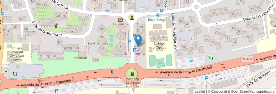 Mapa de ubicacion de Segovia II en Espanha, Comunidade De Madrid, Comunidade De Madrid, Área Metropolitana De Madrid Y Corredor Del Henares, Leganés.