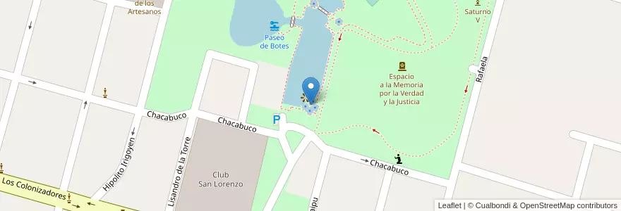 Mapa de ubicacion de Segundo Mirador del Lago del Parque de la Agricultura en アルゼンチン, サンタフェ州, Departamento Las Colonias, Municipio De Esperanza, Esperanza.