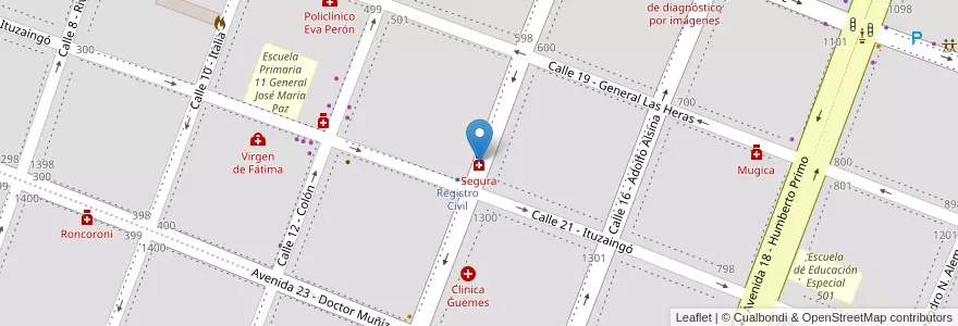 Mapa de ubicacion de Segura en Arjantin, Buenos Aires, Partido De Luján.