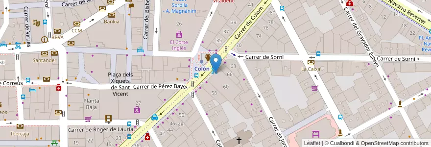 Mapa de ubicacion de Seguridad Social, Empleo en スペイン, バレンシア州, València / Valencia, Comarca De València, València.