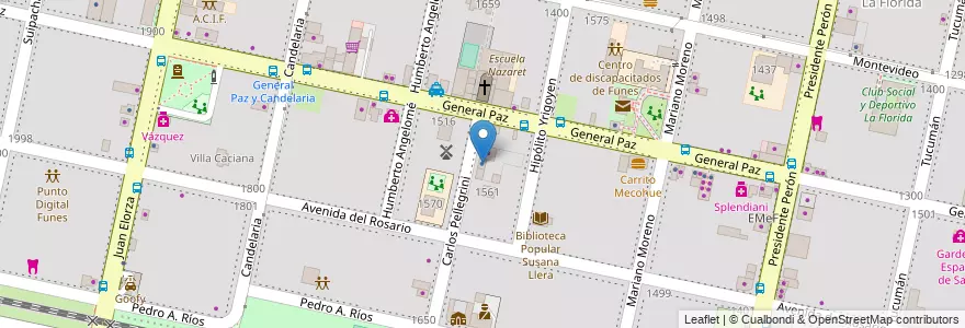 Mapa de ubicacion de Seguros Allianz en 阿根廷, Santa Fe, Departamento Rosario, Municipio De Funes, Funes.