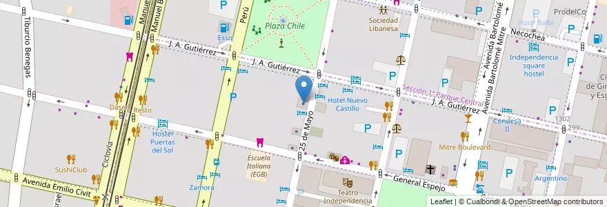 Mapa de ubicacion de Seguros Federación Patronal en Arjantin, Şili, Mendoza, Departamento Capital, Ciudad De Mendoza.
