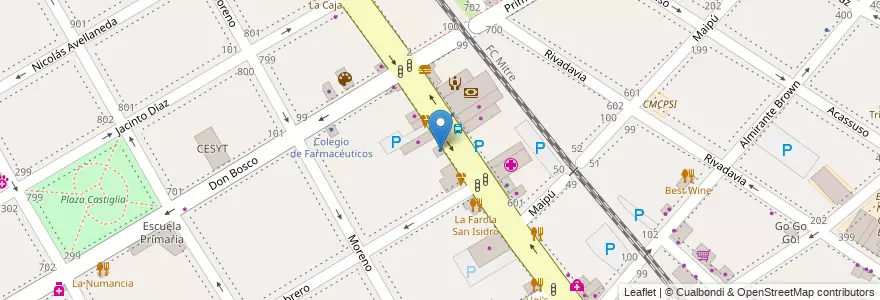 Mapa de ubicacion de Seguros Rivadavia en 阿根廷, 布宜诺斯艾利斯省, Partido De San Isidro, San Isidro.