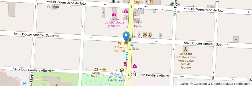 Mapa de ubicacion de Sei Tu en アルゼンチン, ブエノスアイレス州, Partido De Tres De Febrero, Caseros.