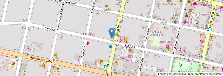 Mapa de ubicacion de Selene Iluminación en Argentinië, Santa Fe, Departamento Rosario, Municipio De Funes, Funes.