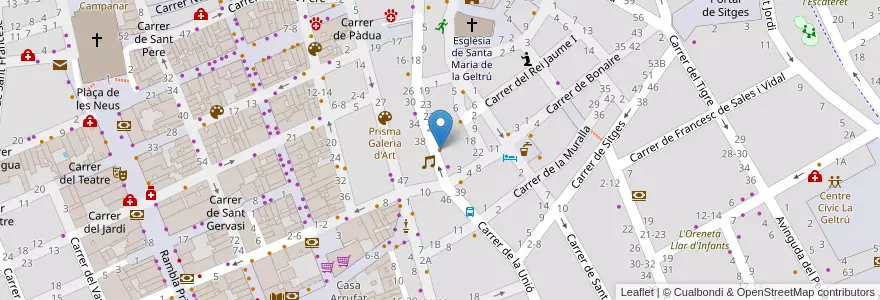Mapa de ubicacion de # Selfie - Bar Pup en Испания, Каталония, Барселона, Гарраф, Vilanova I La Geltrú.