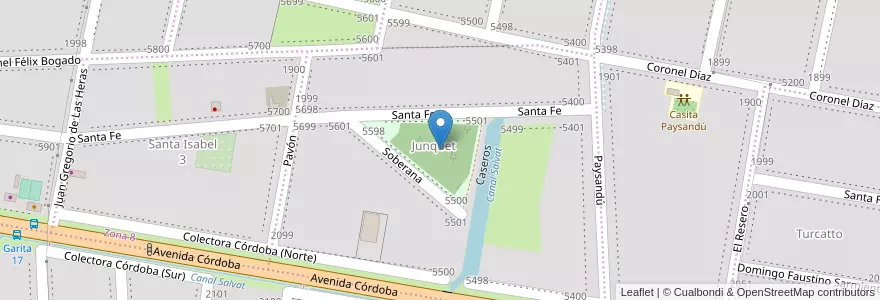 Mapa de ubicacion de Selvita San Tino en آرژانتین, سانتافه, Departamento Rosario, Municipio De Funes, Funes.