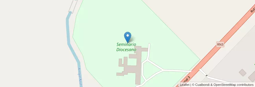 Mapa de ubicacion de Seminario Diocesano en アルゼンチン, ブエノスアイレス州, Partido De Azul.