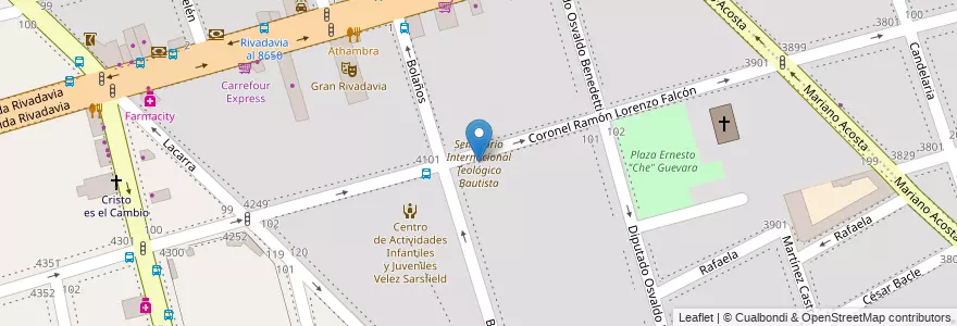 Mapa de ubicacion de Seminario Internacional Teológico Bautista, Velez Sarsfield en Argentina, Autonomous City Of Buenos Aires, Autonomous City Of Buenos Aires, Comuna 10.