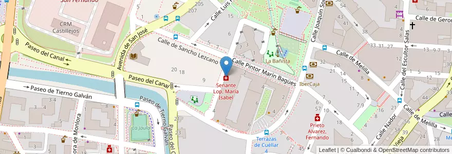 Mapa de ubicacion de Senante Lop, María Isabel en İspanya, Aragón, Zaragoza, Zaragoza, Zaragoza.