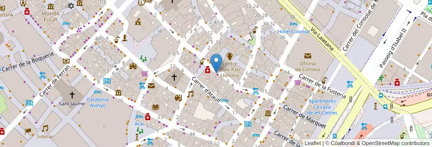 Mapa de ubicacion de Sensi bistro en 西班牙, Catalunya, Barcelona, Barcelonès, Barcelona.