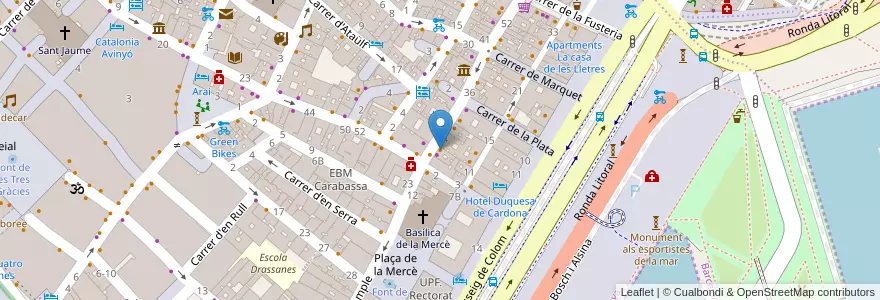 Mapa de ubicacion de Sensi Mezzanine Tapas en İspanya, Catalunya, Barcelona, Barcelonès, Barcelona.