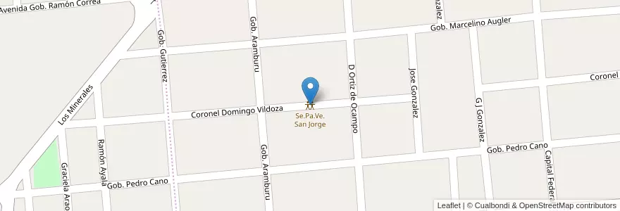 Mapa de ubicacion de Se.Pa.Ve. San Jorge en 아르헨티나, Catamarca, Departamento Capital, Municipio De San Fernando Del Valle De Catamarca, San Fernando Del Valle De Catamarca.