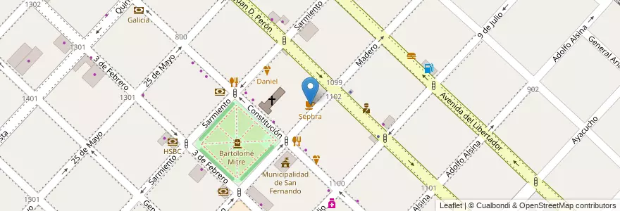 Mapa de ubicacion de Sephra en Argentinië, Buenos Aires, Partido De San Fernando, San Fernando.