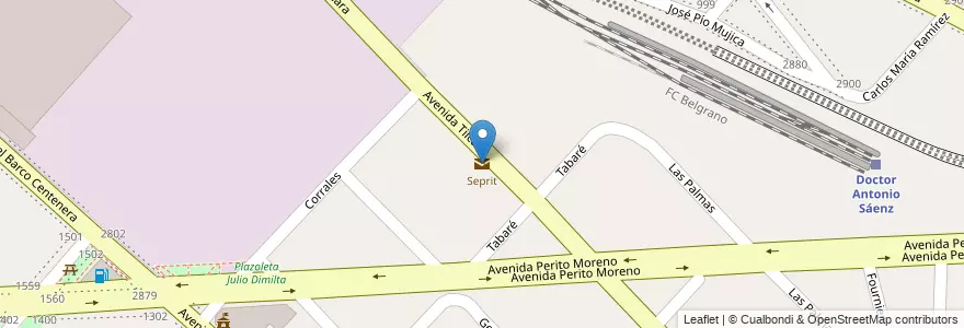 Mapa de ubicacion de Seprit, Nueva Pompeya en Arjantin, Ciudad Autónoma De Buenos Aires, Comuna 4, Buenos Aires.