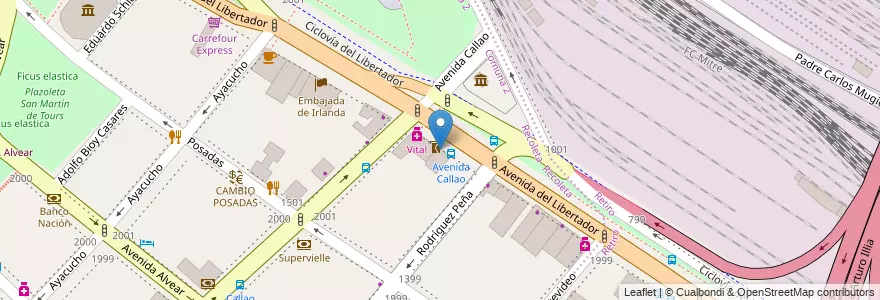 Mapa de ubicacion de Serafin, Recoleta en アルゼンチン, Ciudad Autónoma De Buenos Aires, Comuna 1, ブエノスアイレス.